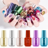 8Ml Mirror Effect ยาทาเล็บเมทัลลิกสีม่วง Rose Gold Silver Chrome Nail Art Varnish สำหรับเล็บเล็บ Lacquer เล็บเครื่องมือ