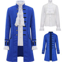 ผู้ชาย Gothic Steampunk Trench Coat เสื้อ Vintage Prince Overcoat ยุคฟื้นฟูศิลปวิทยาแจ็คเก็ต Victorian Edwardian คอสเพลย์เครื่องแต่งกาย