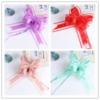 30pcs pinkredpurplegreensilvergoldwhite 50mm Pull Bow ribbon for bouquet Gift Packing Party Wedding Car Room Decor