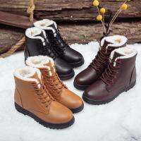 YCAMEL สีดำผู้หญิงฤดูหนาวรองเท้ากันน้ำ WARM BOOT คลาสสิกสไตล์ข้อเท้ารองเท้าสำหรับหญิงหิมะ booties รองเท้าพลัสขนาด 35 ~ 41 42 43 44