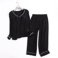 LORIOT แขนยาว Pyjamas กาเกงนอน Loungewear ชุดนอนของผู้หญิงกางเกงขายาวสบายๆ SA1496เกาหลีTH