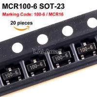 20ชิ้น MCR100-6 SOT-23 100-6 SOT23 SCR เครื่องหมาย100-6 MCR16ใหม่เดิม