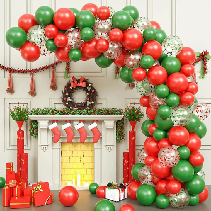 92pcs Christmas Balloon Garland Kit, Red Green Balloon Arch Christmas ...