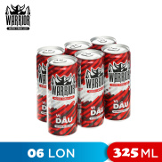 LỐC 6 LON NƯỚC TĂNG LỰC VỊ DÂU STRAWBERRY ENERGY DRINK WARRIOR 325ML