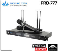 PROEURO TECH PRO-777 PRO777 ไมค์ลอยมือถือคู่UHF ไมค์ลอยปรับความถี่ มี2ช่วงความถี่ โปรยูโรเทค 4เสารับสัญญาณ Proeurotech PRO 777 PRO777