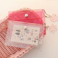 Women Credit Card Wallet Case Simple Glitter Clear Waterproof PVC Business Card Holder Girls Coin Bus ID Card Mini Wallet Purse