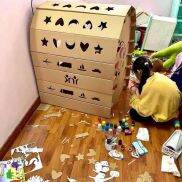 Nhà bìa giấy carton cho bé dễ dàng tháo lắp