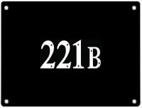 แผ่นป้ายผนังป้ายโลหะดีบุกสำหรับโปสเตอร์แต่งบ้าน12X8นิ้วเชอร์ล็อคโฮล์มส์221B