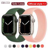 Solo Loop untuk Apple Watch Band 44mm 40mm 45mm 41mm 38mm 42mm 44mm elastis silikon gelang iWatch Seri 3 4 5 6 se 7 tali