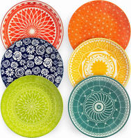 Annovero Dinner Plates, Set of 6 Porcelain Plates, 10.5 Inch Diameter