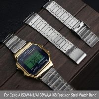 New For G-shock Casio Stainless Steel Small Square Watchband A158/A168/AE1200/1300 Student Precision Steel Watch Strap 18 Silver