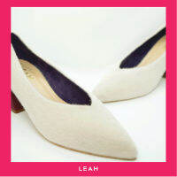 LEAH - Color block shoes รองเท้าส้นสูง  รองเท้าสตรี รองเท้าทำงาน สีเทา-ม่วง