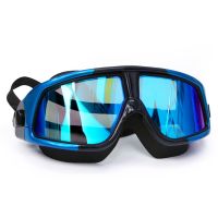 ♨ஐ Prescription Myopia Swimming Glasses Unisex Adult Waterproof Fog Swimming Goggles Large Frame Transparent Flat Swimming Glasses