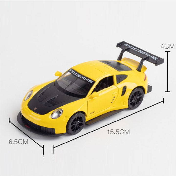 ใหม่132ปอร์เช่911-rsr-รถสปอร์ตรุ่นล้อแม็ก-d-iecasts-ของเล่นยานพาหนะด้วยเสียงและแสงดึงกลับเด็กคริสต์มาสของเล่นของขวัญ