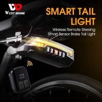 WEST BIKING Smart Bike Taillight Wireless Remote Turn Signal Light MTB Bicycle USB Rechargeable Waterproof Cycling Safety Lamp