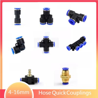 PY/PU/PV/PE/PA/PM Pneumatic fittings  water pipes and pipe connectors direct thrust 4 to 16mm PU plastic hose quick couplings Pipe Fittings Accessorie