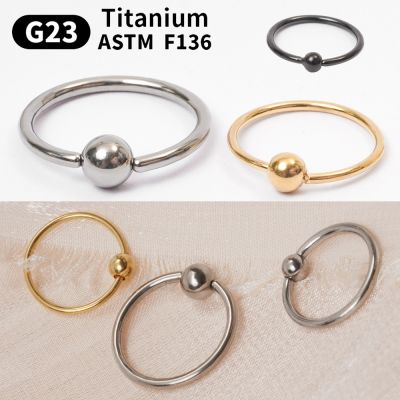 1/10/100 PCS Wholesale Ball clamping ring Nose Ring Hoop Earrings G23 Titanium Piercing Body Jewelry ASTM F136 20G 18G 16G
