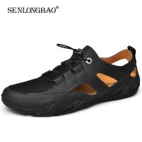 2021 New Mens Casual Shoes Fashion Comfortable Mens Shoes High Quality Mesh Summer Men Sandals Handmade Flat Shoes Size 38-48