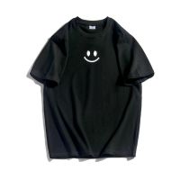 Caayu Mens Tshirt Men 2022 Solid Color Hop Japanese Smiley Tshirts For