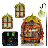 1 ชุด LED Fairy ประตูไฟ LED ขนาดเล็ก Fairy House ประตู Mini Fairy Garden ประตูไม้เครื่องประดับตกแต่งสวนขนาดเล็ก-Zaoruie