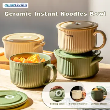 Luxury binaural Striped Ceramic Soup Pot Set