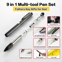 9In1 Multifunctional Tool Pen Full Metal Multifunction Pen Tool Ballpoint Pen Screwdriver Ruler Spirit Level Touch Screen Stylu