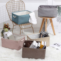 Cotton Linen Folding Storage Basket Kids Toys Organizer Clothes Sundries Storage Box Bins Office Closet Foldable Laundry Basket