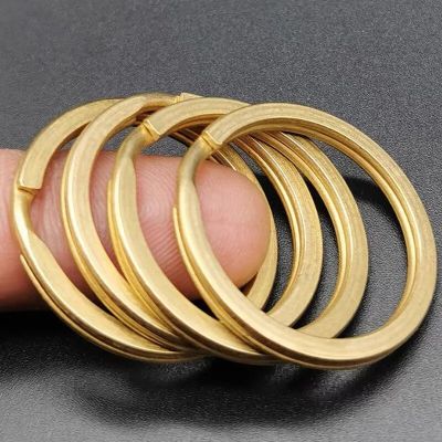 15mm 20mm 25mm 30mm Brass Keyring Split Ring Key Ring For Key Chain Keychain Diy Bag Jewelry Making copper Flat Rings Pendant Key Chains