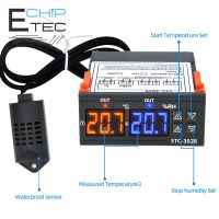 【LZ】☾✲  Controlador de Umidade de Temperatura Digital Dupla Termostato 10A Sonda Sensor NTC Termorregulador STC-3028 12V 24V 110-220V