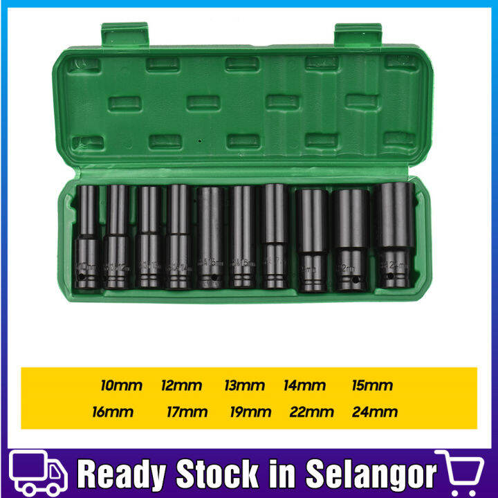 10PCS 1024mm 1/2 Inch Impact Wrench Socket Set Impact Socket Drive