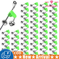 Fast Delivery 50pcs Fishing Rod Alarm Bells Fishing Bells Clips With Dual Alert Bells Fishing Gear Accessories