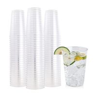 100 Pack Clear Plastic Cups Heavy Duty Plastic Tumblers,Reusable Clear Hard Plastic Cups Tumblers for Wedding