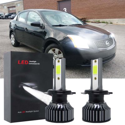 New ไฟหน้ารถยนต์ LED 6000k 6000k สีขาว สําหรับ Nissan Sentra (N16) 2000-2012 2 ชิ้น