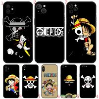 iPhone 12 12 Pro Max 13 13 Pro Max 13 มินิ One Piece Lufly อะนิเมะ Soft Black Case