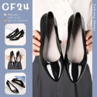 ꕥCatalog shoesꕥ รองเท้าคัชชูส้นเตี้ย ทรงหัวแหลม สีดำเงา เบอร์ 36-40 (166)