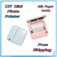 C17 Mini Portable Thermal Printer Paper Photo Pocket Thermal Printer Printing Wireless BT Connect Printers 200dpi Photo Lable Fax Paper Rolls