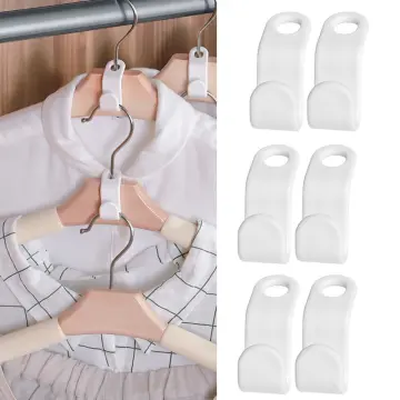 6 PCS Mini Clothes Hanger Connector Hooks Extender Clips Plastic Cascading  Organizer Rack Space Saving for Closet