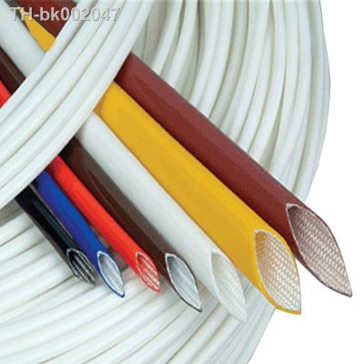 ✾☋ 4M 12mm Black White 200 Deg C High Temperature off-Self Casing Pipe Silicone Resin Braided Glass Fiber Sleeve Fiberglass Tube