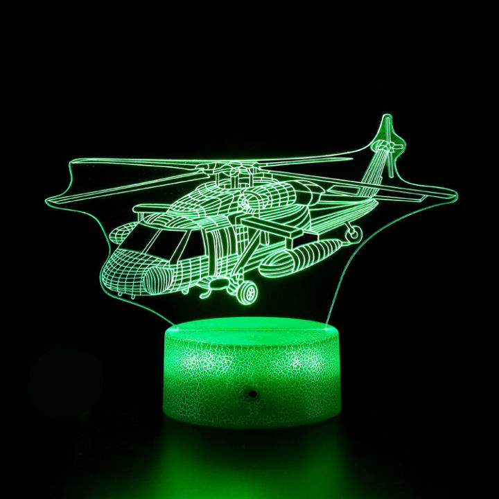 cod-ของขวัญสร้างสรรค์สีสันสดใส-3d-ไฟกลางคืนเฮลิคอปเตอร์ยานอวกาศจรวดเครื่องบินรบ-led-สัมผัสระยะไกล