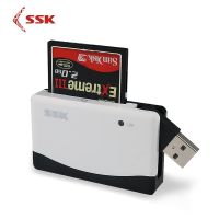SSK USB แบบ All-In-1 2.0เครื่องอ่านการ์ดรองรับ SD ไมโครพอร์ต SD MS สำหรับอ่านข้อมูลการ์ดซีเอฟความเร็วสูงเทคโนโลยีการพับเครื่องอ่านการ์ดอะแดปเตอร์สำหรับตัวอ่าน SCRM057