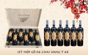 Set quà tặng hộp gỗ 6 chai vang Ý 68 Indicazione Geografica Tipica