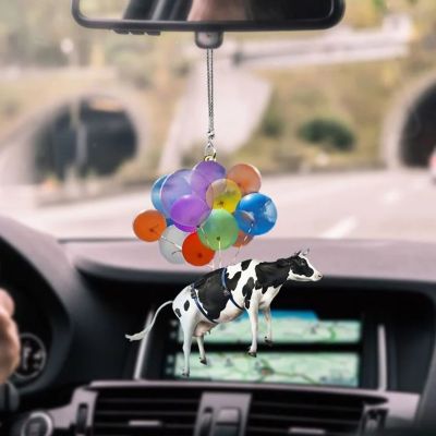 Cows Shaped Ornaments Car Accessories Hanging Ornament With Colorful Aerosphere Fashion Hanging Ornaments car pendant car decor