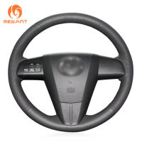 MEWANT Black Artificial Leather Car Steering Wheel Cover for Mazda 3 Axela 2010-2013 Mazda 5 Mazda 6 CX-7 CX-9 MAZDASPEED3 (US)