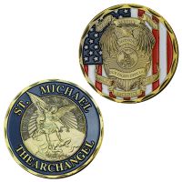 【CW】 ST. Micheal Thearchangel Souvenir Officer Collectible Plated Commemorative Coins Coin