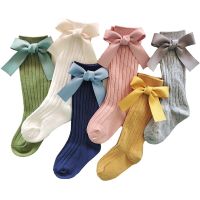 ✴♗●  New Childrens Socks With Bows Toddlers Girls Knee High Sock Cotton Soft Baby Long Socks For Kids School Sock