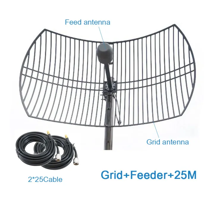 4g Lte Antenna 2×24dbi Mimo Antenna 1700 2700mhz Parabolic Grid Antenna Outdoor Antenna With