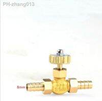 8mm ID 10mm ID hose barb Brass Needle Valve for gas Max Pressure 0.8 Mpa