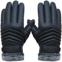 New Autumn Winter Velvet Gloves Men Touch Screen Mittens Glove Male Thickening Hiking riding Outdoor Non-slip Leather Gloves