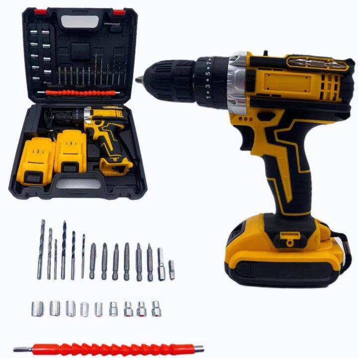 21V Custom Hand Drill Machine Lithium Battery Power Tools Drill Set