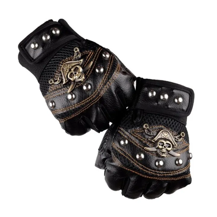 punk-skulls-rivet-pu-leather-gloves-men-women-fashion-hip-hop-anti-slip-half-finger-gloves-summer-cycling-motorcycle-accessories